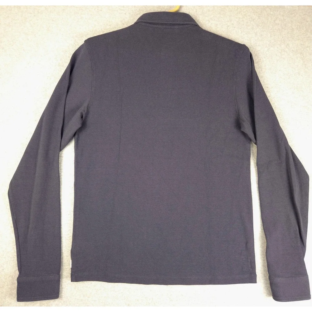 Vuori Mens Westport Long Sleeve Polo Shirt Gray Cotton Modal Stretch Size S V270